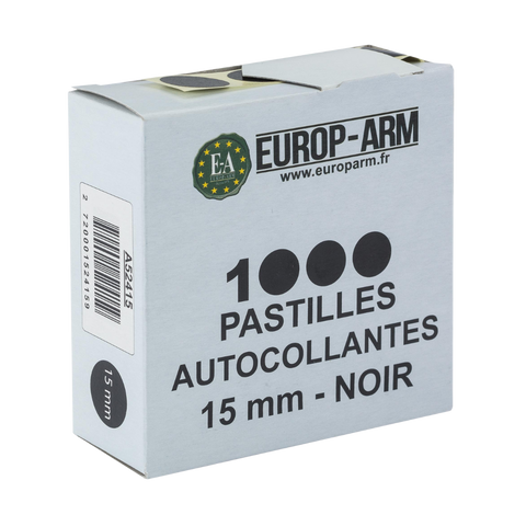 Pastilles autocollantes noire 15mm